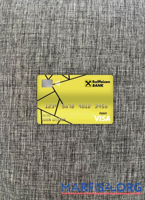Realistic Croatia Raiffeisen bank visa debit card photolook front real example